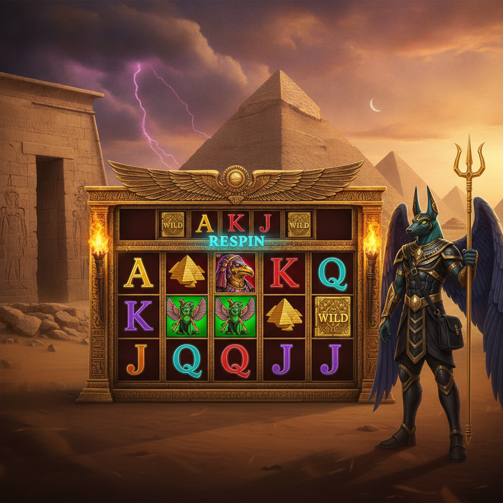 Book of Gates - egipski slot z Anubisem, piramidami, złotymi wrotami i rozszerzającymi się bębnami z hieroglifami